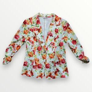 Madrag Floral Blazer Women Small Mutlicolor